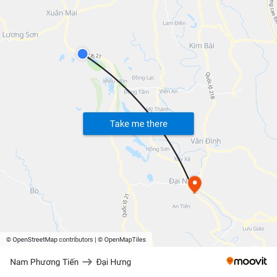 Nam Phương Tiến to Đại Hưng map