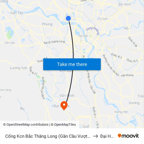 Cổng Kcn Bắc Thăng Long (Gần Cầu Vượt Bộ Hành) to Đại Hưng map