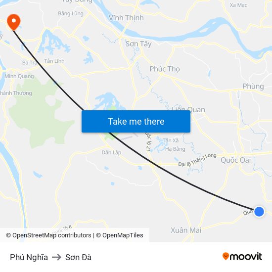 Phú Nghĩa to Sơn Đà map