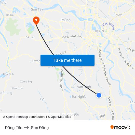 Đồng Tân to Sơn Đông map