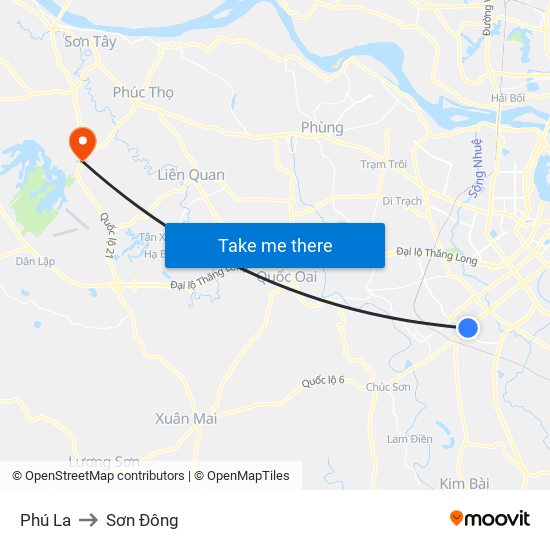 Phú La to Sơn Đông map