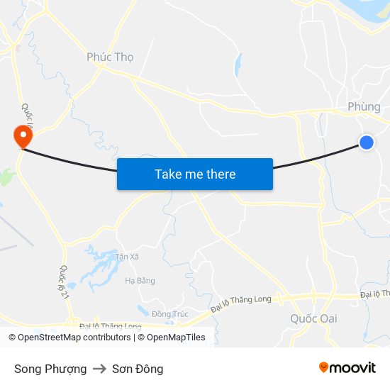 Song Phượng to Sơn Đông map