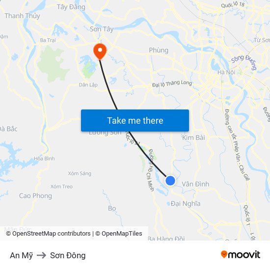 An Mỹ to Sơn Đông map