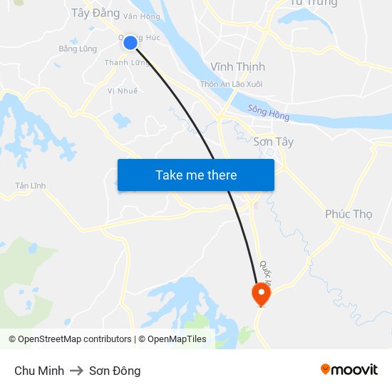 Chu Minh to Sơn Đông map