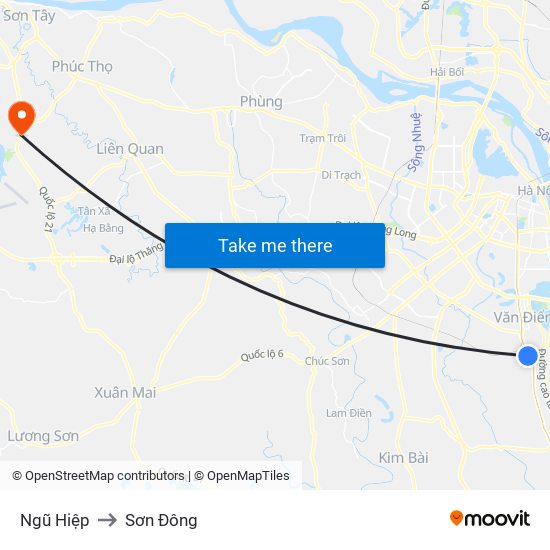 Ngũ Hiệp to Sơn Đông map