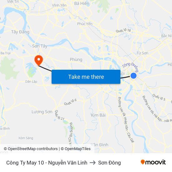 Công Ty May 10 - Nguyễn Văn Linh to Sơn Đông map