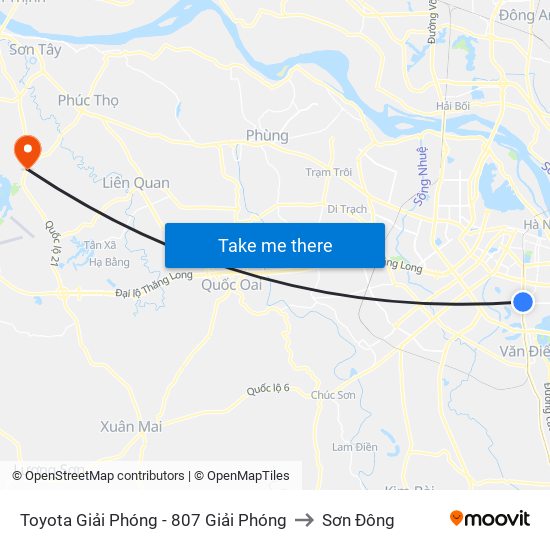 Toyota Giải Phóng - 807 Giải Phóng to Sơn Đông map