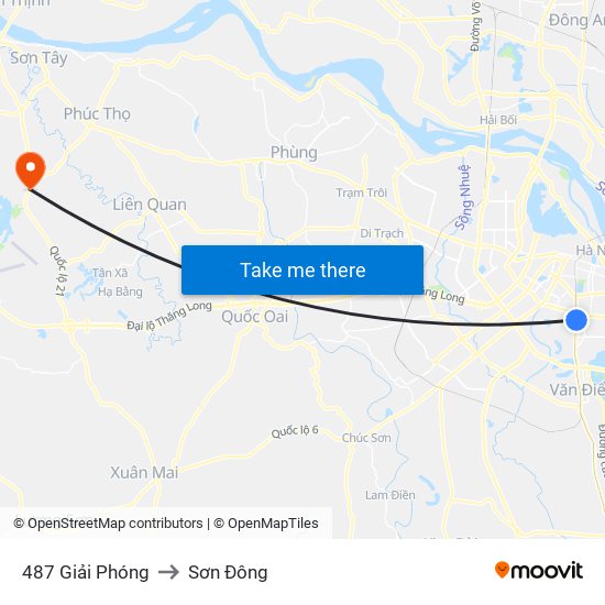 487 Giải Phóng to Sơn Đông map