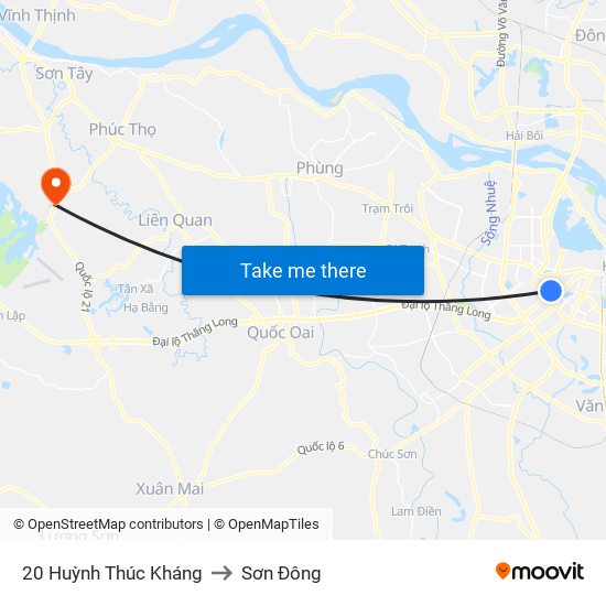 20 Huỳnh Thúc Kháng to Sơn Đông map