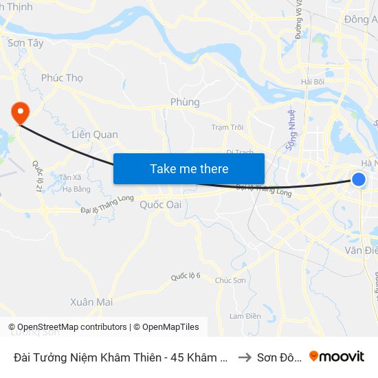 Đài Tưởng Niệm Khâm Thiên - 45 Khâm Thiên to Sơn Đông map