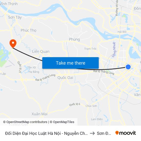 Đối Diện Đại Học Luật Hà Nội - Nguyễn Chí Thanh to Sơn Đông map