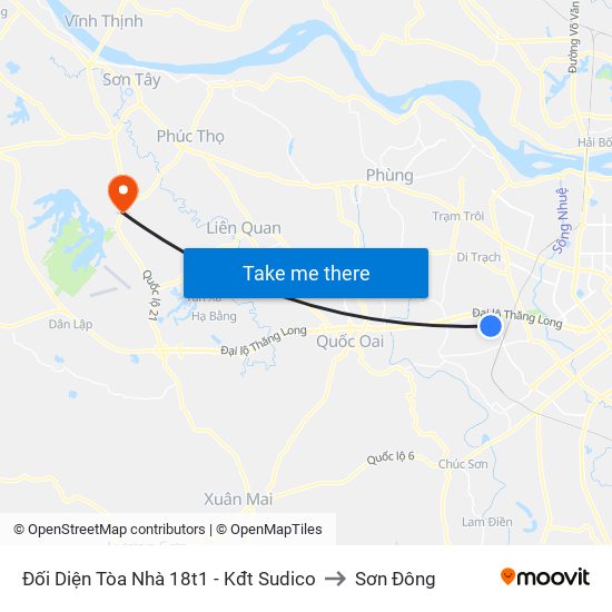 Đối Diện Tòa Nhà 18t1 - Kđt Sudico to Sơn Đông map