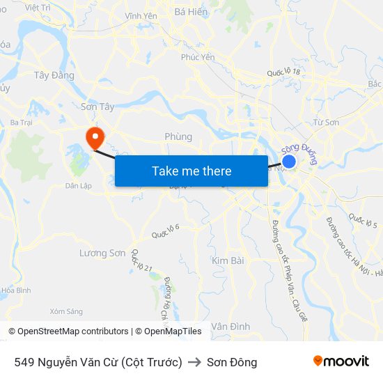 549 Nguyễn Văn Cừ (Cột Trước) to Sơn Đông map