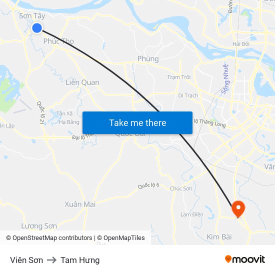 Viên Sơn to Tam Hưng map