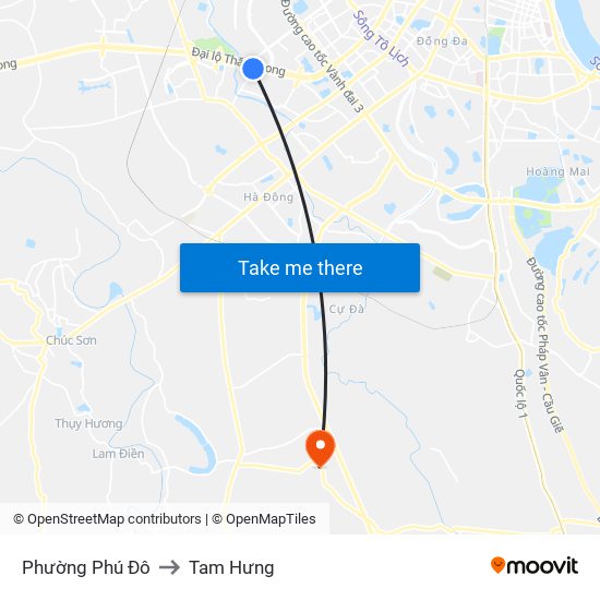 Phường Phú Đô to Tam Hưng map