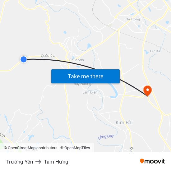 Trường Yên to Tam Hưng map