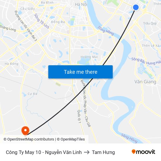 Công Ty May 10 - Nguyễn Văn Linh to Tam Hưng map