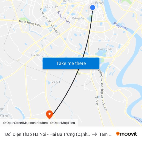 Đối Diện Tháp Hà Nội - Hai Bà Trưng (Cạnh 56 Hai Bà Trưng) to Tam Hưng map