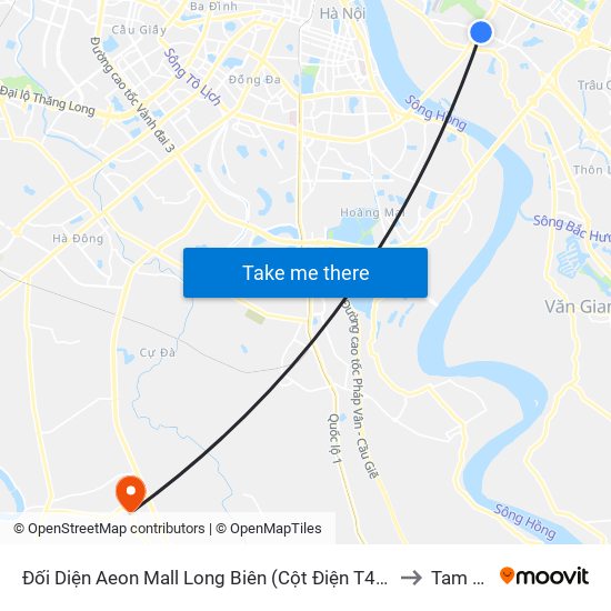Đối Diện Aeon Mall Long Biên (Cột Điện T4a/2a-B Đường Cổ Linh) to Tam Hưng map