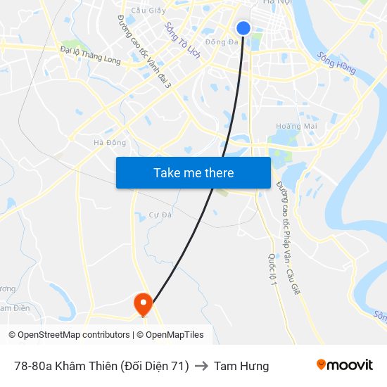 78-80a Khâm Thiên (Đối Diện 71) to Tam Hưng map