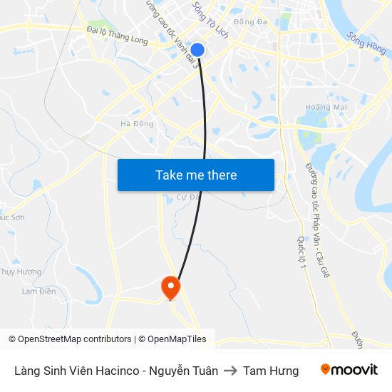 Làng Sinh Viên Hacinco - Nguyễn Tuân to Tam Hưng map