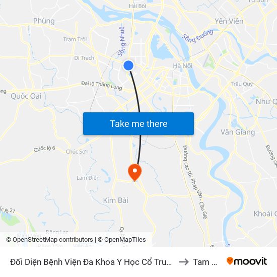 Đối Diện Bệnh Viện Đa Khoa Y Học Cổ Truyền - Phạm Hùng to Tam Hưng map