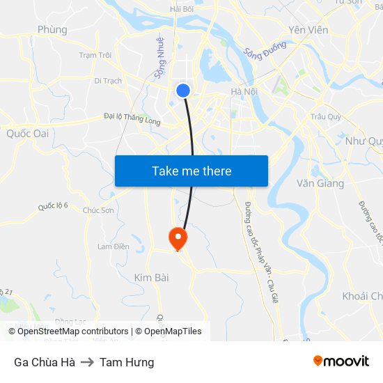 Ga Chùa Hà to Tam Hưng map