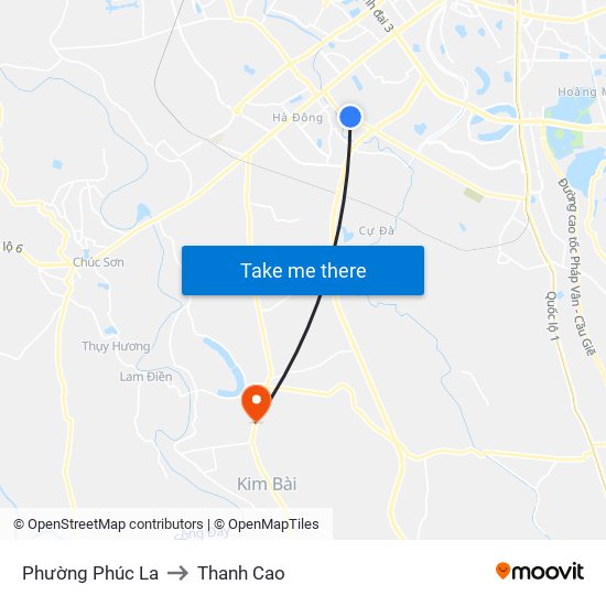 Phường Phúc La to Thanh Cao map