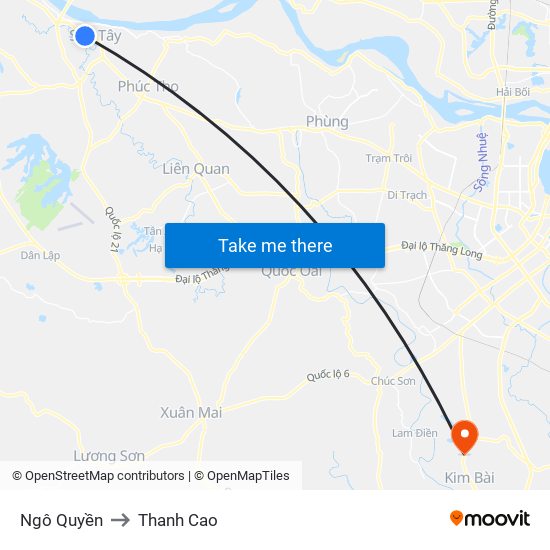 Ngô Quyền to Thanh Cao map