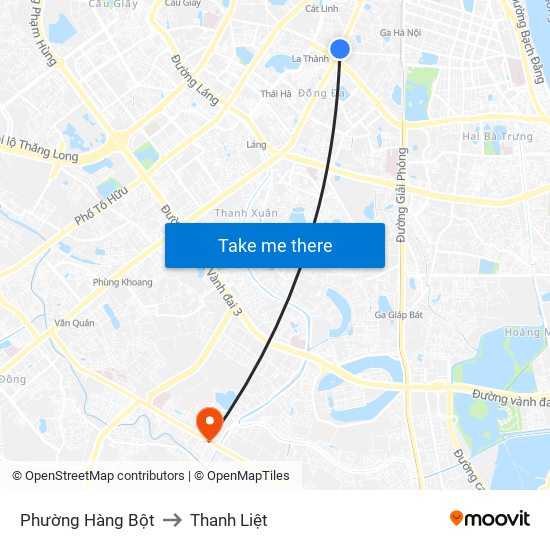 Phường Hàng Bột to Thanh Liệt map