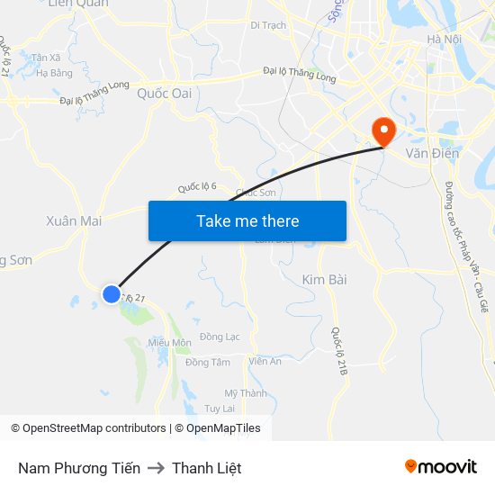 Nam Phương Tiến to Thanh Liệt map