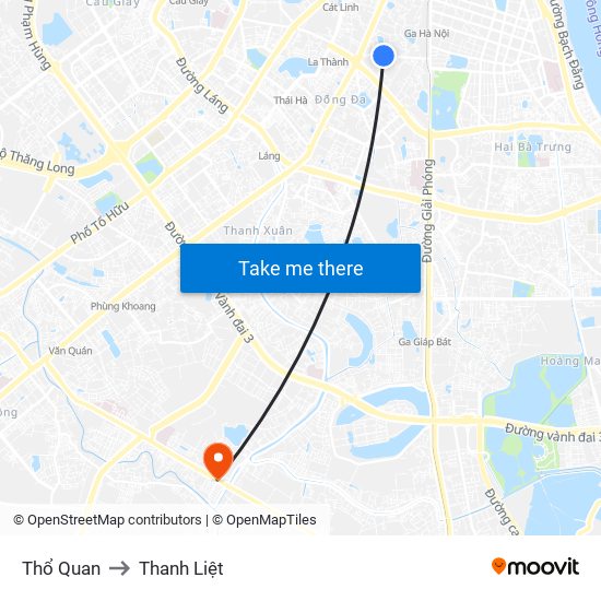 Thổ Quan to Thanh Liệt map