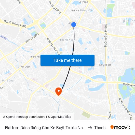 Flatfom Dành Riêng Cho Xe Buýt Trước Nhà 45 Đường Láng to Thanh Liệt map