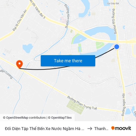 Đối Diện Tập Thể Bến Xe Nước Ngầm Hà Nội - Ngọc Hồi to Thanh Liệt map