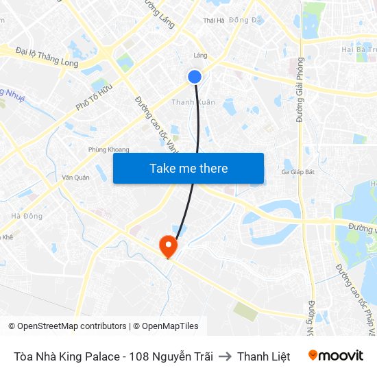 Tòa Nhà King Palace - 108 Nguyễn Trãi to Thanh Liệt map