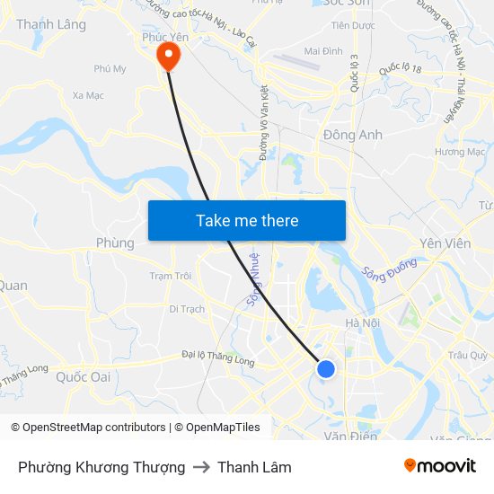 Phường Khương Thượng to Thanh Lâm map