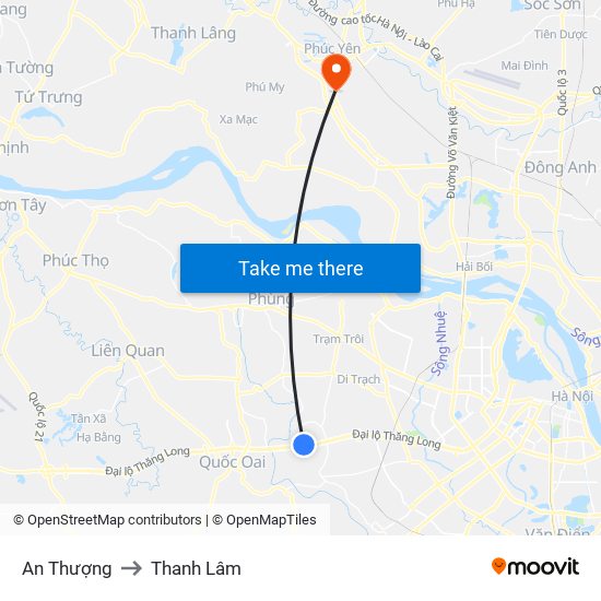 An Thượng to Thanh Lâm map