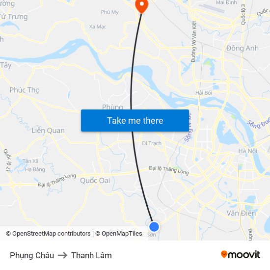 Phụng Châu to Thanh Lâm map