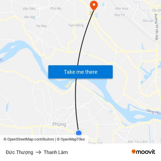 Đức Thượng to Thanh Lâm map