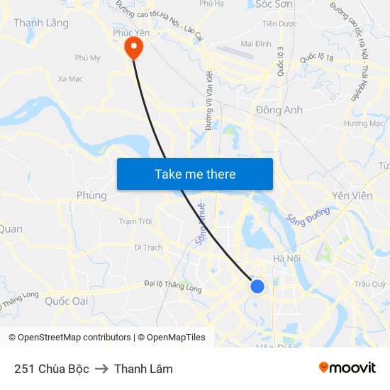 251 Chùa Bộc to Thanh Lâm map