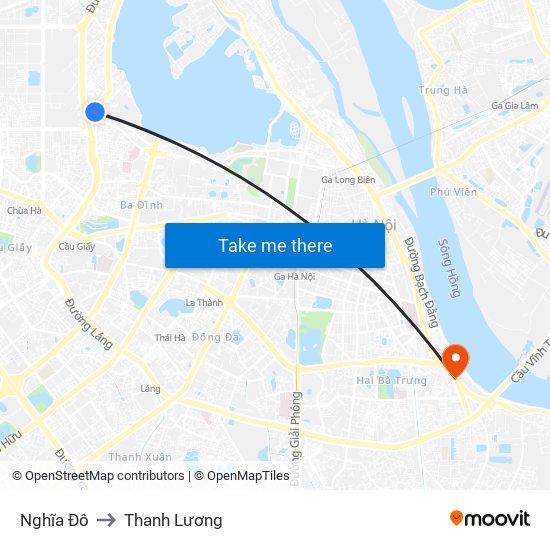 Nghĩa Đô to Thanh Lương map
