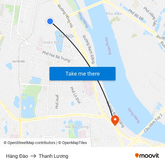 Hàng Đào to Thanh Lương map