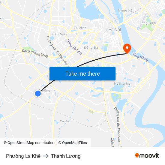 Phường La Khê to Thanh Lương map