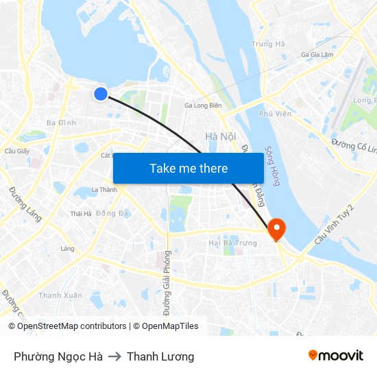Phường Ngọc Hà to Thanh Lương map