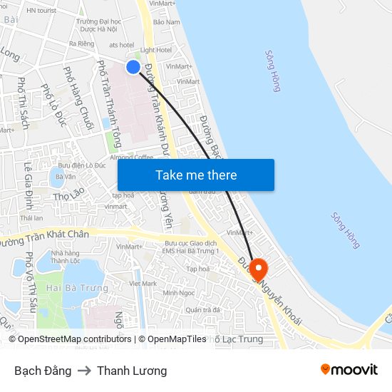 Bạch Đằng to Thanh Lương map