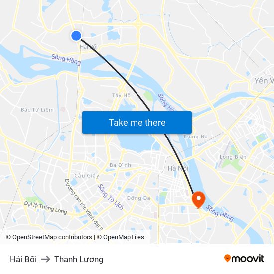 Hải Bối to Thanh Lương map