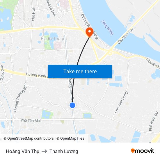Hoàng Văn Thụ to Thanh Lương map