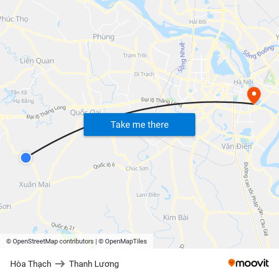 Hòa Thạch to Thanh Lương map