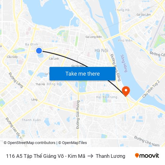 116 A5 Tập Thể Giảng Võ - Kim Mã to Thanh Lương map