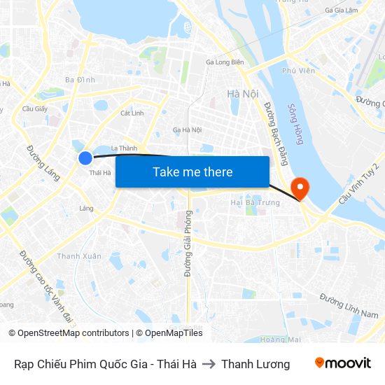 Rạp Chiếu Phim Quốc Gia - Thái Hà to Thanh Lương map